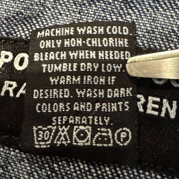 Vintage Polo Jeans Co Bib Overalls Ralph Lauren Mens XL Denim Carpenter 90s Y2K - Picture 11 of 11